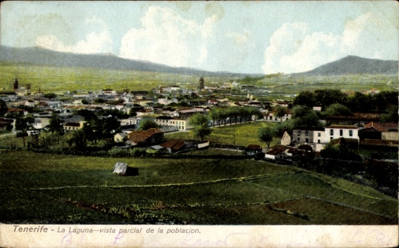 Postcard Tenerife Tenerife Canary Islands Spain, view of La Laguna, buildings, green landscape...