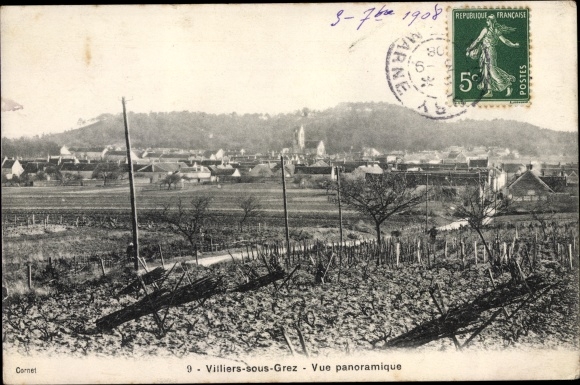 Ak Villiers sous Grez Seine-et-Marne, Vue panoramique