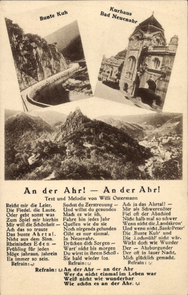 Ak Bad Neuenahr Ahrweiler Rheinland Pfalz, Bunte Kuh, Kurhaus,  An der Ahr, Text von Willi Osterm