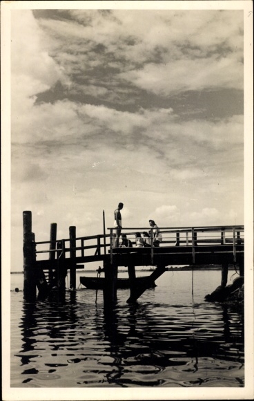 Foto Ak Kollmar an der Niederelbe, Seesteg