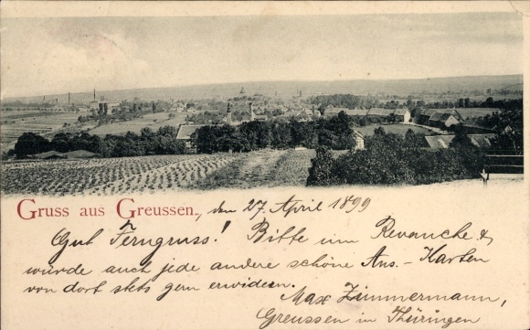 Ak Greußen in Thüringen, Panorama