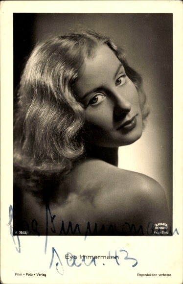 Ak Schauspielerin Eva Immermann, Portrait, Autogramm