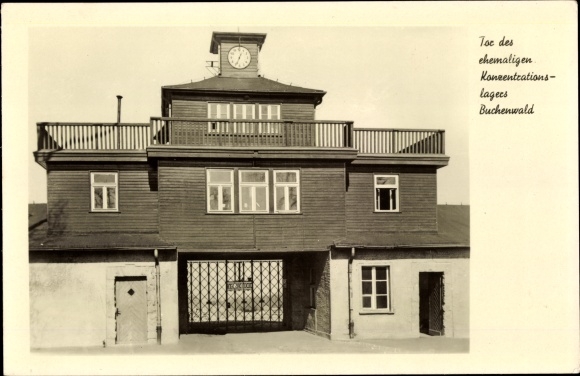 Ak Weimar, Nationale Mahn- und Gedenkstätte Buchenwald, Tor des ehemaligen Konzentrationslagers