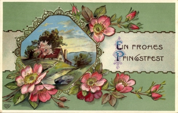 PC Happy Pentecost, hut, peonies