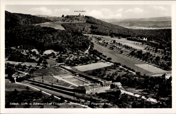 Postcard Salach in the Filstal, aerial photograph