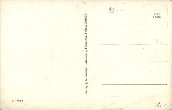 Postcard Lichtenberg in Upper Franconia, Wiedes power plant, fountain