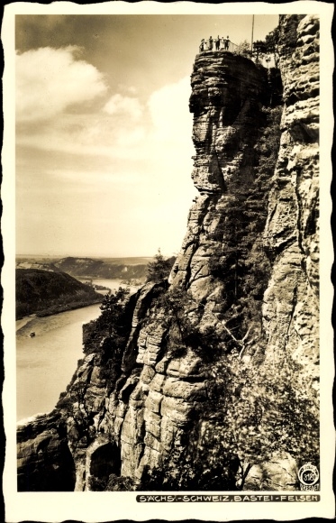 Ak Lohmen im Elbsandsteingebirge, Bastei, schöne Detailansicht