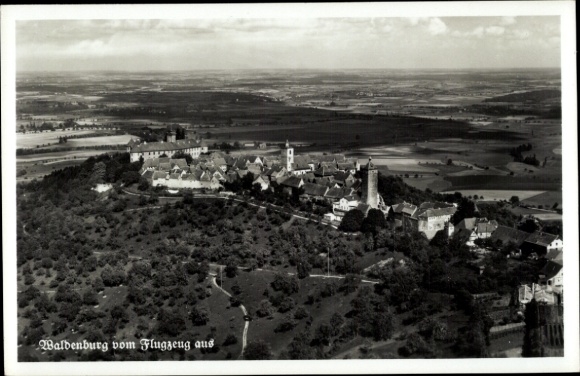 Postcard Waldenburg in Württemberg, aerial photograph