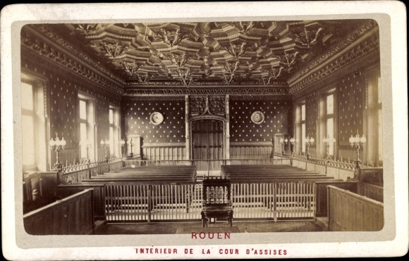 CdV Rouen Seine Maritime, um 1870, Interior of the Court of Assizes