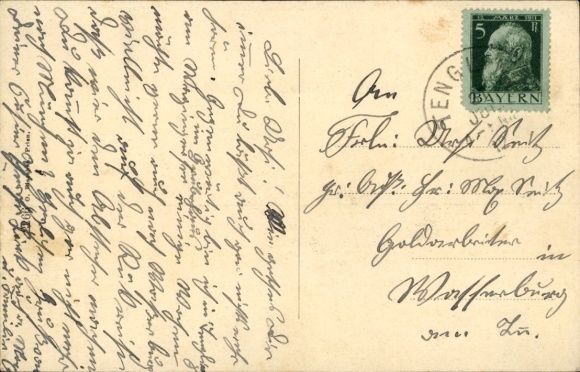Postcard Tengling Taching am See Upper Bavaria, Panorama, Wagingersee