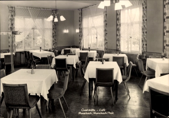 Postcard Moosbach Manebach in the Upper Palatinate, interior of the restaurant