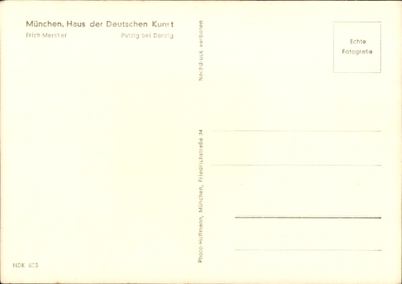 Artist Postcard Mercker, Erich, Putzig near Danzig, HDK 603