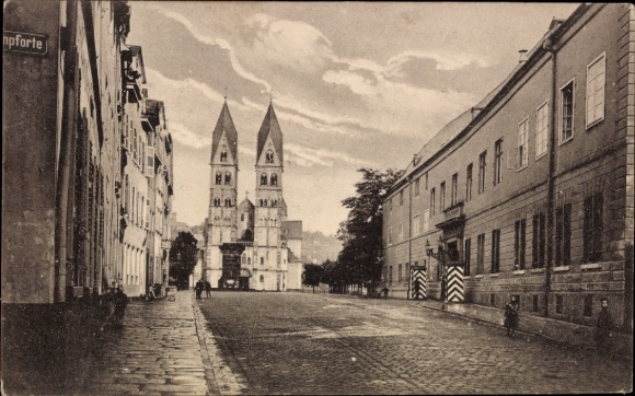 Ak Ehrenbreitstein Koblenz am Rhein, Generalkommando, Castorkirche