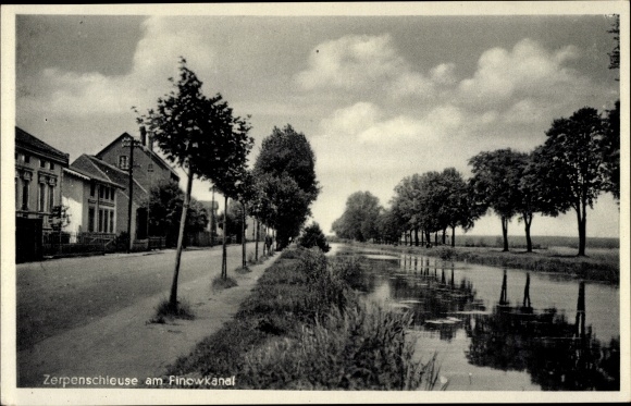 PC Zerpenschleuse Wandlitz in the Mark, Finow Canal, town view