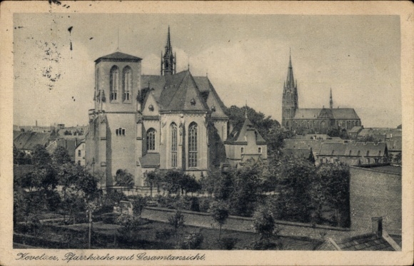 Postcard Kevelaer on the Lower Rhine, view of the parish church with overall view