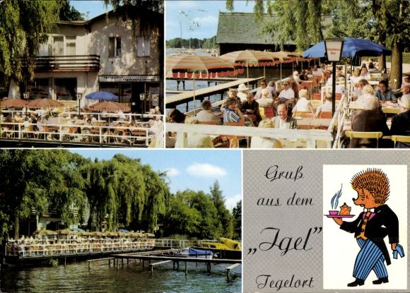 Postcard Berlin Reinickendorf Konradshöhe Tegelort, Restaurant zum Igel