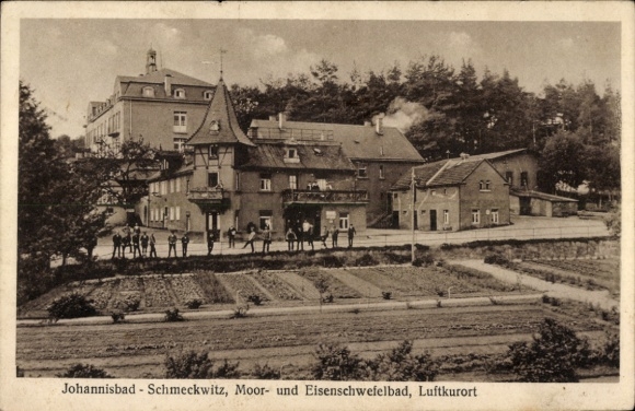 Postcard Johannisbad Schmeckwitz Räckelwitz Upper Lusatia, Moor and Iron Sulphur Bath