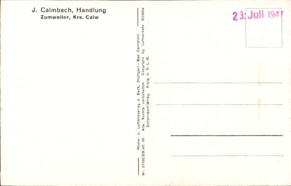 Postcard Calw in the Black Forest, aerial view of Zumweiler, rural surroundings, view of houses