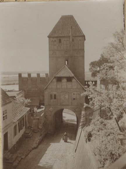 Original photo Tangermünde in Saxony-Anhalt, Rossfurt with Elbe Gate, around 1900