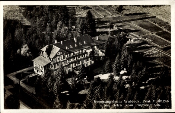 Postcard Villingen Schwenningen in the Black Forest, Waldeck convalescent home, aerial photograph