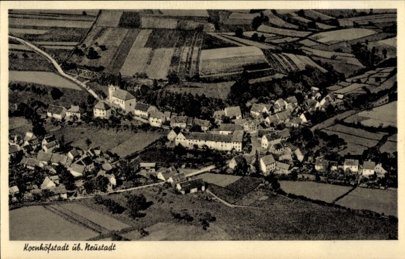 Ak Kornhöfstadt Scheinfeld Mittelfranken, Fliegeraufnahme