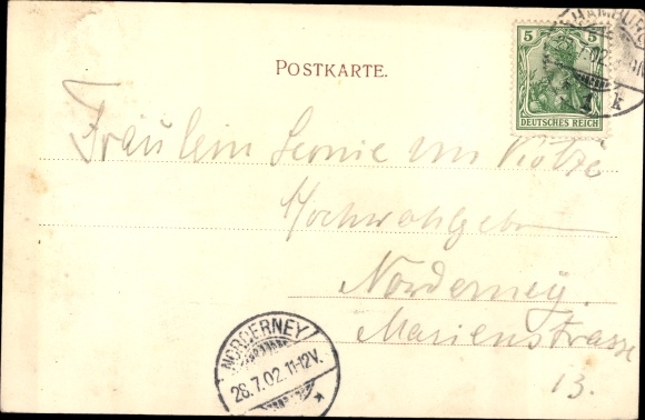Postcard steamer Ernst Woermann in the port of Hamburg, Woermann line