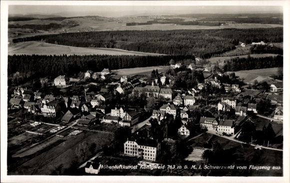 Ak Königsfeld im Schwarzwald Baden, Luftaufnahme von  Höhenluftkurort, Schwarzwald, Landschaft