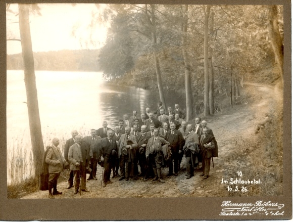 Photo Schlaubetal Brandenburg, hikers, group photo 1926