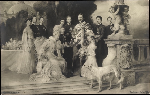 Artist PC Keller, Ferdinand, German Imperial House under Kaiser Wilhelm II., greyhound