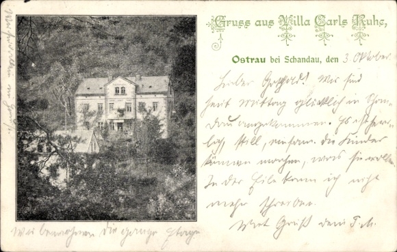 Ak Ostrau Bad Schandau Sächsische Schweiz, Villa Carls Ruhe