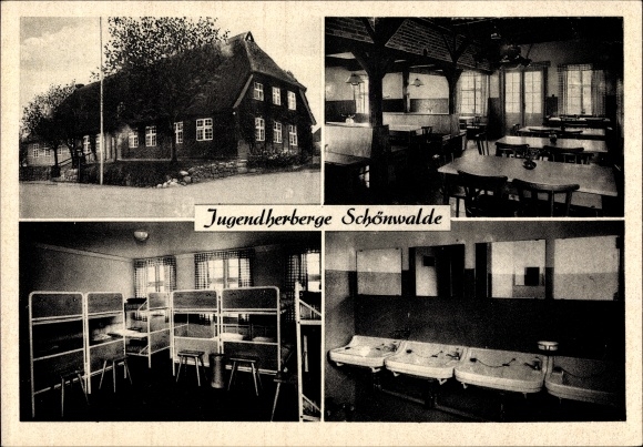 Postcard Schönwalde am Bungsberg in Ostholstein, youth hostel, interior views