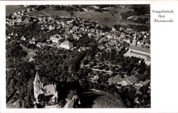 Postcard Kappelrodeck in the Black Forest, aerial photograph