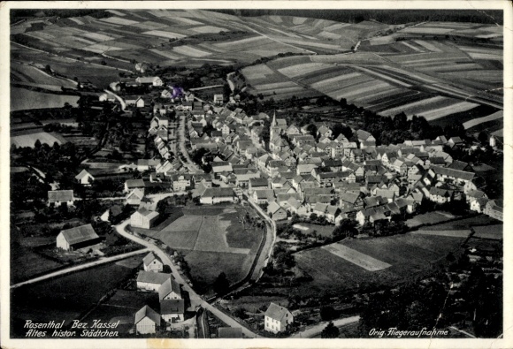 Postcard Rosenthal in Hessen, total view, aerial photograph