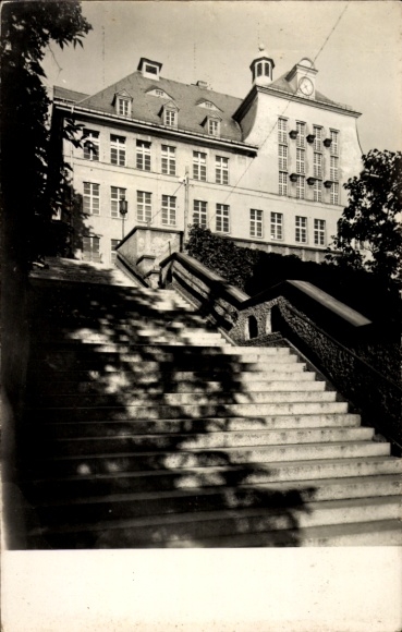 Postcard Radeberg in the district of Bautzen, Saxony, Humboldt High School, 60th anniversary 1959