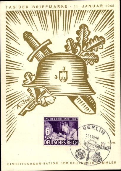 Künstler Ak Axster Heudtlaß, Tag der Briefmarke 1942, KdF