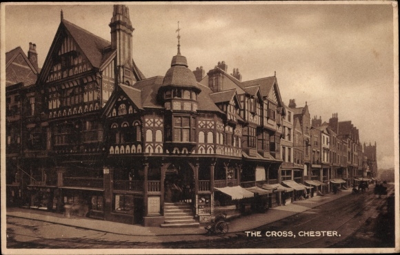 Postcard Chester Cheshire England, The Cross