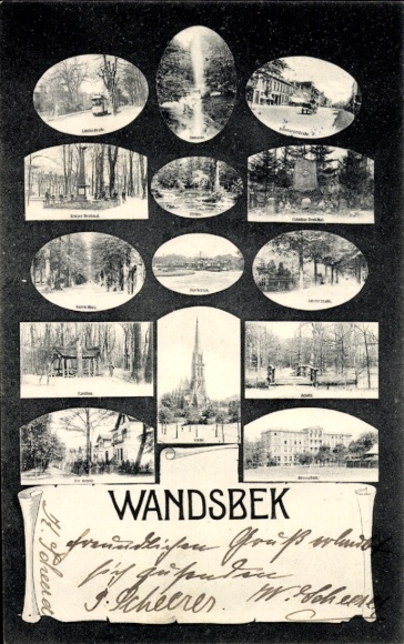 Ak Hamburg Wandsbek, Straße, Kirche