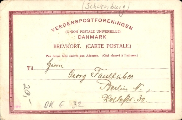 Newspaper Postcard Troense Svendborg Denmark, city view, Amtstidende