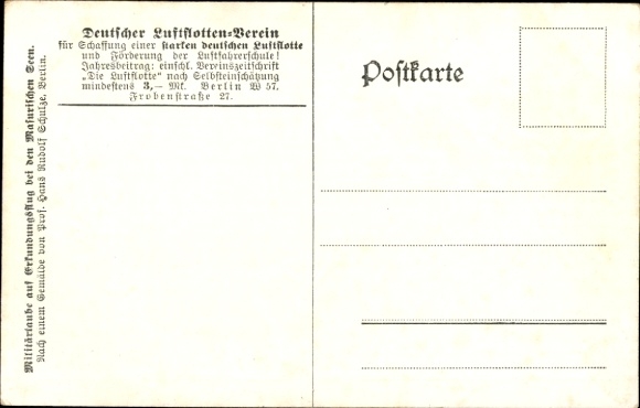 Artist Postcard Schulze, Hans Rudolf, Military pigeon on reconnaissance flight near the Masurian Lakes, World War I