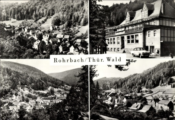 Postcard Rohrbach near Saalfeld Thuringian Forest, inn, total view