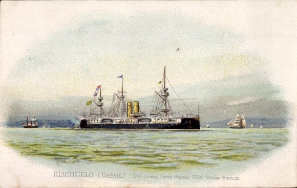 Chromo-Litho Brazilian warship, Riachuelo