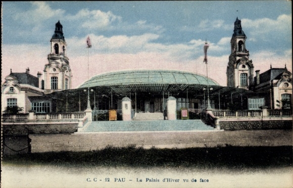 Ak Pau Pyrénées-Atlantiques, Le Palais d'Hiver vu de face