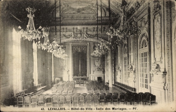Ak Levallois Perret Hauts de Seine, Hochzeitsaal des Rathauses