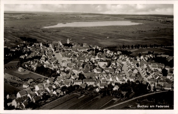 Postcard Bad Buchau am Federsee Oberschwaben, aerial photograph