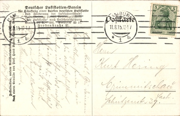 Artist Postcard Schulze, Hans Rudolf, Tethered Balloon of the German Air Fleet in World War I, Artillery