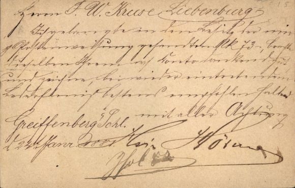 Voorloper postwaardestuk ansichtkaart Gryfów Śląski Greiffenberg Silezië, 1881