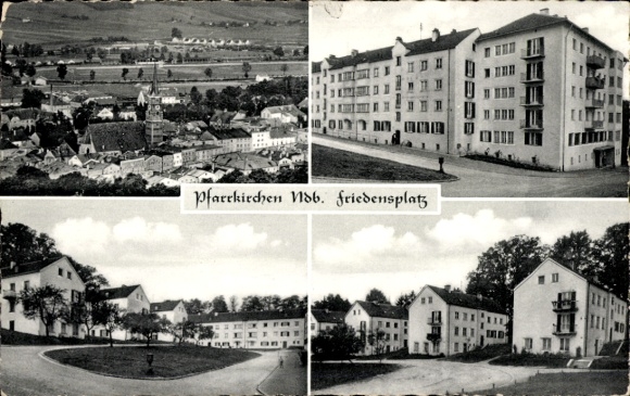 Postcard Pfarrkirchen in Lower Bavaria, Friedensplatz
