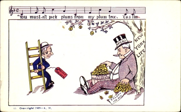 Song Postcard New York Life, You mustn't pick plums from my plum tree, McCall, Private Investment