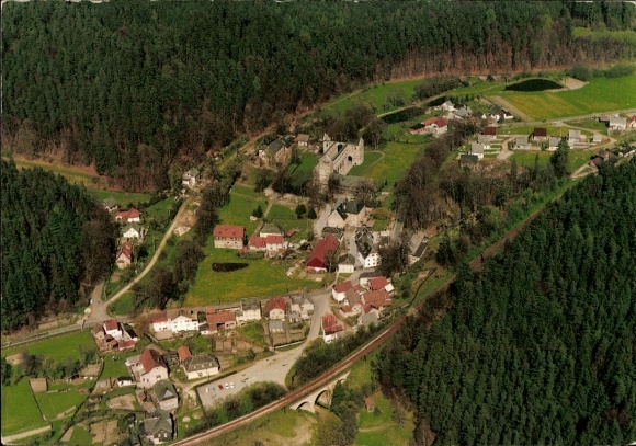 Ak Paulinzella Rottenbach Königsee in Thüringen, Fliegeraufnahme