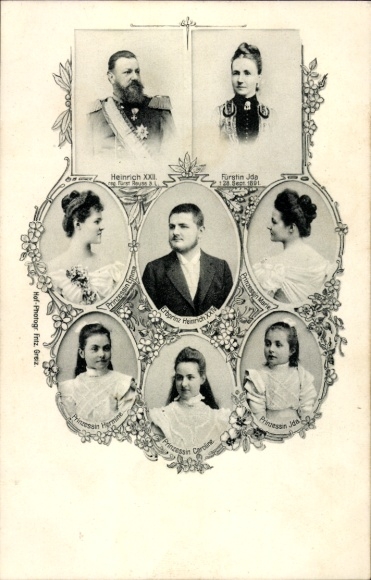PC Prince Heinrich XXII Reuss ä.L., Princess Ida, Hereditary Prince Heinrich XXIV, Princess Emma, Hermine